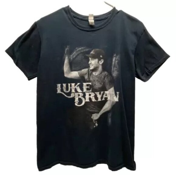 Luke Bryan On Tour Concert Shirt Adult Medium Black Gildan Soft Style Cotton Tee - Picture 1 of 10